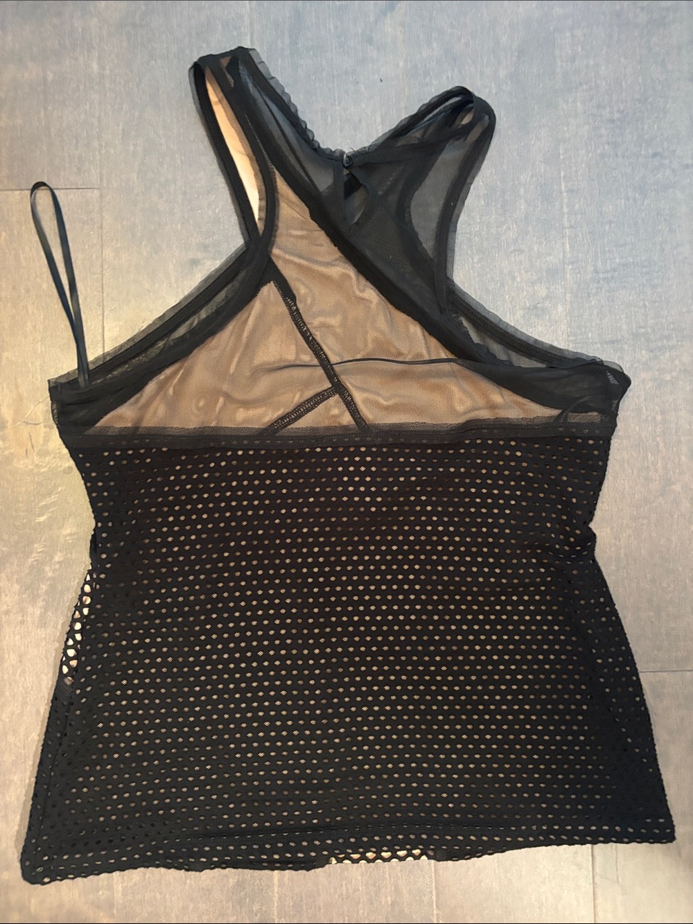 BCBGMaxAzria Black Mesh Panel Racerback Tank - Picture 7 of 7